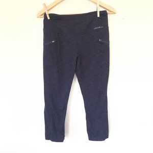 Eddie Bauer cropped texture navy/black leggings S